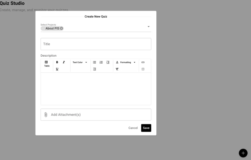 Create New Quiz Dialog [desktop]